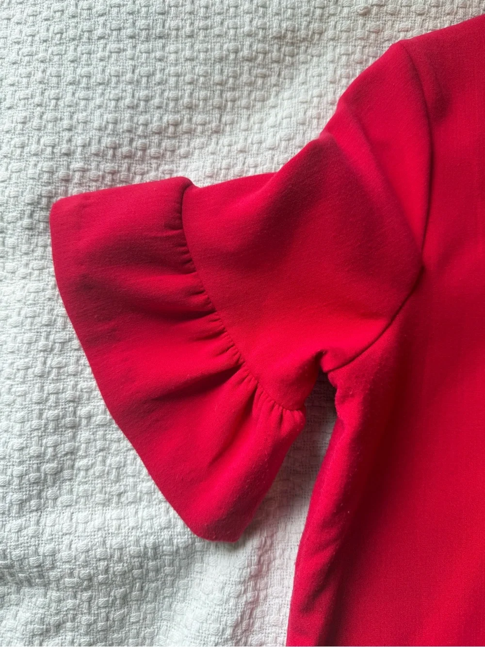 Vineyard Vines Red Ruffle Sleeve Shift Dress